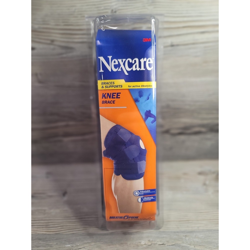 Nexcare Knee Brace Adjustable Size Moderate Support Breathable Black 3M New